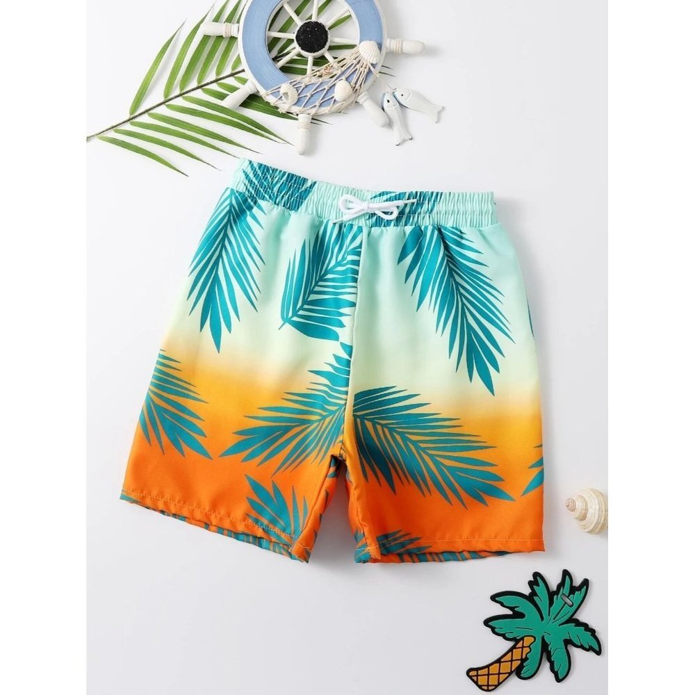 NEW SHIEN Boys Tropical Print Beach Shorts Size 140